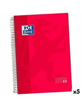 Caderno Oxford Europeanbook 5 Vermelho A4+ 120 Folhas (5 Unidades)