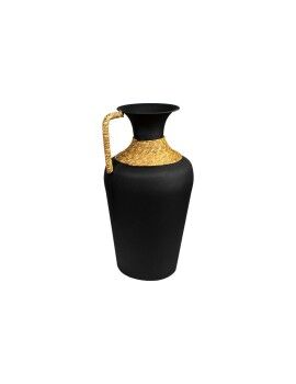 Vaso Romimex Preto Metal vime 25 x 47 x 25 cm Com pega