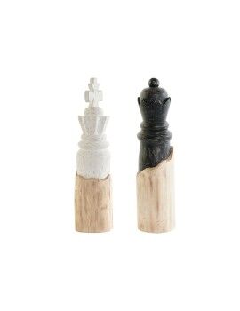 Figura Decorativa DKD Home Decor Branco Castanho Preto Fichas de Xadrez Loft 12 x 12 x 48 cm (2...