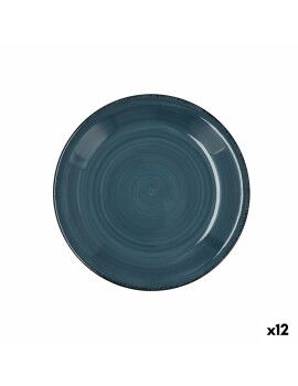 Prato de Sobremesa Quid Vita Cerâmica Azul (19 cm) (12 Unidades)