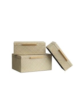 Juego de Cajas Decorativas Romimex Blanco (3 Piezas)