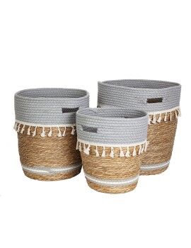 Conjunto de Cestos Romimex Natural 3 Peças