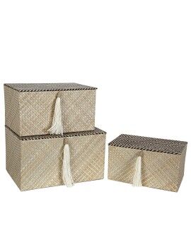 Juego de Cajas Decorativas Romimex Beige (3 Piezas)