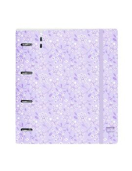 Carpeta de anillas Safta Light purple flowers Morado 27 X 32 X 4 cm