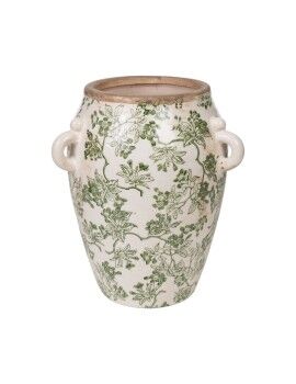 Florero Romimex Verde Beige Porcelana 23 x 27 x 23 cm Con asas