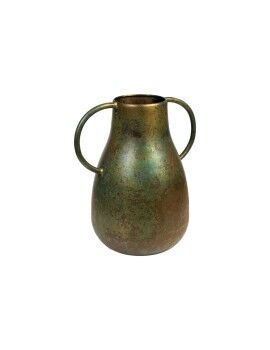 Vaso Romimex Castanho Metal 17 x 26 x 25 cm Com pegas