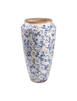 Florero Romimex Azul Blanco Porcelana 21 x 37 x 21 cm Con asas