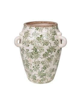 Florero Romimex Verde Beige Porcelana 19 x 23 x 19 cm Con asas