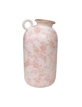 Vaso Romimex Bege Cor de Rosa Porcelana 14 x 27 x 14 cm Com pega