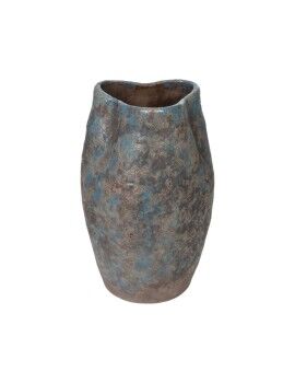 Vaso Romimex Azul Terracota Acabamento envelhecido 17 x 27 x 17 cm