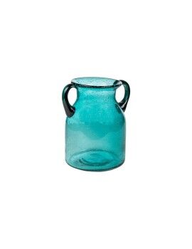 Vaso Romimex Turquesa Vidro 14 x 23 x 14 cm