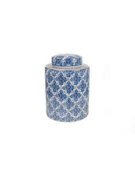 Bote Romimex Azul Blanco Porcelana 20 x 28 x 20 cm