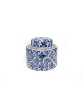 Bote Romimex Azul Blanco Porcelana 20 x 16 x 20 cm