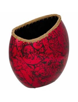 Vaso Alexandra House Living Preto Vermelho Cerâmica 18 x 37 x 35 cm