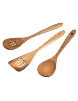 Conjunto de Utensílios de Cozinha Masterpro Acácia Castanho 3 Peças