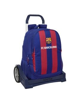 Mochila Escolar com Rodas F.C. Barcelona 24/25 Grená Azul Marinho 32 x 44 x 16 cm