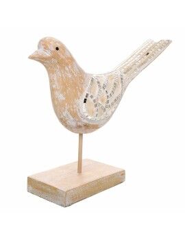 Figura Decorativa Alexandra House Living Branco Natural Madeira Vidro Ave 26 x 12 x 30 cm