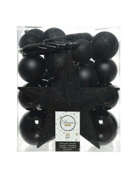 Bolas de Navidad Decoris Negro Multicolor (33 Piezas)