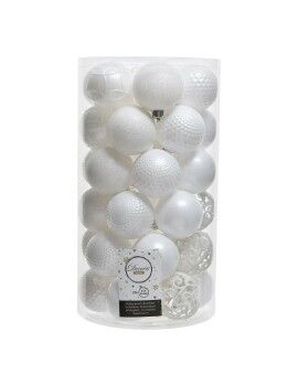 Bolas de Natal Decoris Branco Ø 6 cm (37 Peças)