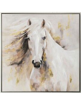 Pintura a Óleo Romimex poliestireno Tela Cavalo 83 x 83 x 5 cm