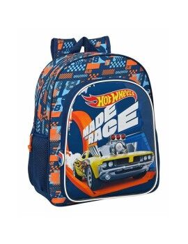 Mochila Escolar Hot Wheels Speed Club Azul Marinho 32 x 38 x 12 cm