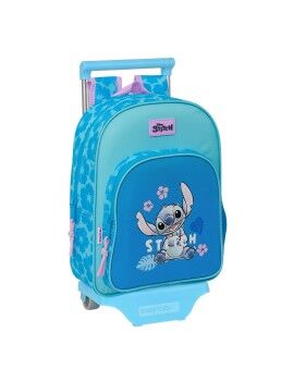 Mochila Escolar com Rodas Lilo & Stitch Hawaii Azul 26 x 34 x 11 cm