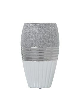 Vaso Alexandra House Living Branco Prateado Cerâmica 14 x 9 x 24 cm