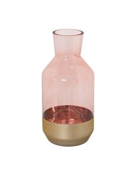 Vaso Alexandra House Living Cor de Rosa Dourado Cristal 12 x 25 cm