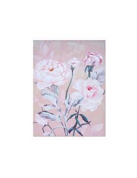 Pintura Romimex Cor de Rosa Tela Rosas 60 x 80 x 3 cm