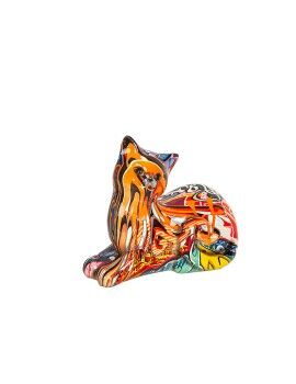 Figura Decorativa Romimex Multicolor Resina Gato 15 x 14 x 8 cm