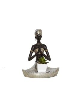 Figura Decorativa Romimex Castanho Resina Africana 20 x 24 x 12 cm