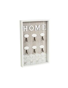 Porta-Chaves Romimex Branco Natural Madeira MDF 20 x 30 x 3 cm