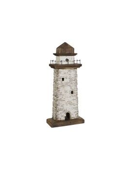 Figura Decorativa Home ESPRIT Blanco Natural Faro Acabado envejecido 22,5 x 11 x 51 cm