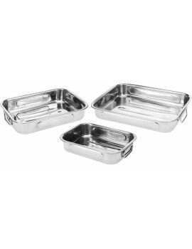 Conjunto de tabuleiros para alimentos Excellent Houseware a12402130 Aço inoxidável 27 x 20 x 6 cm...