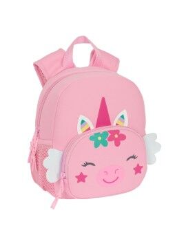 Mochila Infantil Safta Unicórnio Cor de Rosa 20 x 25 x 9 cm