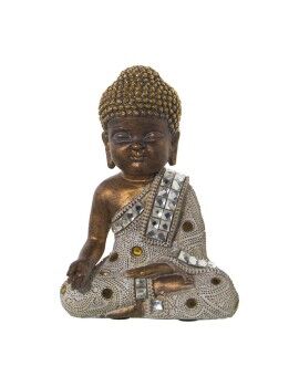 Figura Decorativa Alexandra House Living Blanco Dorado Acrílico Plástico Melamina Buda 14 x 9 x...