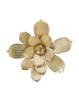 Decoración de Pared Alexandra House Living Dorado Metal Flor 40 x 39 x 4 cm