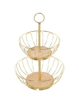 Fruteira Alexandra House Living Dourado Metal 28 x 42 cm