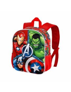 Mochila Escolar 3D The Avengers Karactermania Rojo 26 x 11 x 31 cm