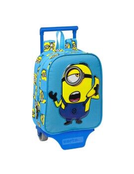 Mochila Escolar com Rodas Minions Minionstatic Azul 22 x 28 x 10 cm