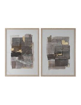 Lienzo Home ESPRIT Marrón Beige Poliestireno plexiglass Abstracto Urbano 74 x 4,5 x 104 cm (2...