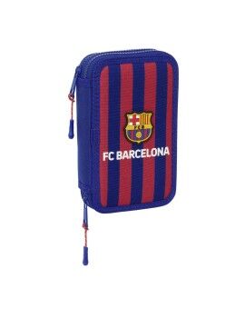 Plumier Doble F.C. Barcelona Granate Azul marino 12.5 x 19.5 x 4 cm 28 piezas