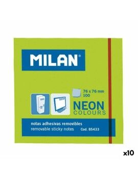 Notas Adesivas Milan Verde 76 x 76 mm (10 Unidades)