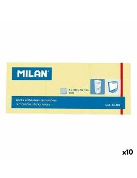 Notas Adesivas Milan 3 in 1 Amarelo 38 x 50 mm (10 Unidades)