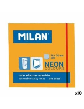 Notas Adesivas Milan Laranja 76 x 76 mm (10 Unidades)