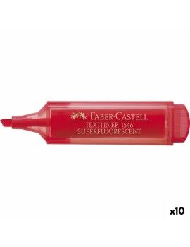 Marcador Fluorescente Faber-Castell Textliner 46 Rojo (10 Unidades)