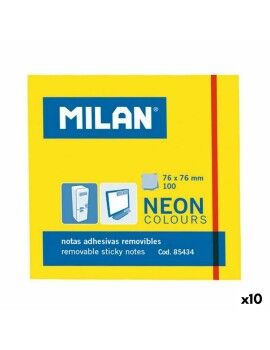 Notas Adesivas Milan Amarelo 76 x 76 mm (10 Unidades)