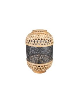 Lâmpada de mesa Romimex Preto Natural Metal Bambu 26 x 38 x 26 cm