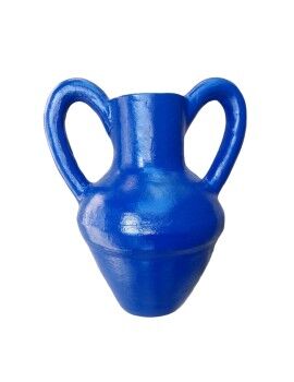 Vaso Romimex Azul Cobalto Cerâmica 28 x 35 x 22 cm Com pegas