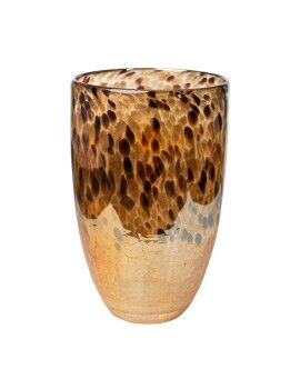 Vaso Romimex Preto Dourado Vidro Leopardo 18 x 28 x 18 cm